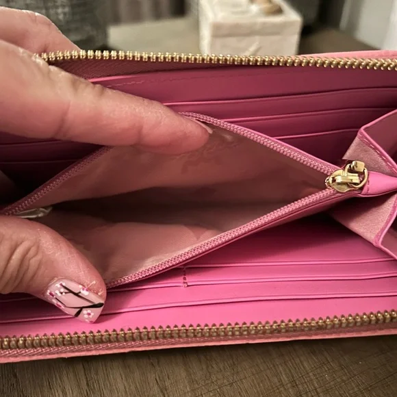 MCM Beige Monogram Satchel with Pink-Trim Wallet - Picture 11 of 13